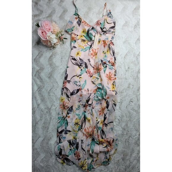 Bcbgeneration Aloha Floral Maxi Dress Pink NWT Size S - Picture 2 of 13